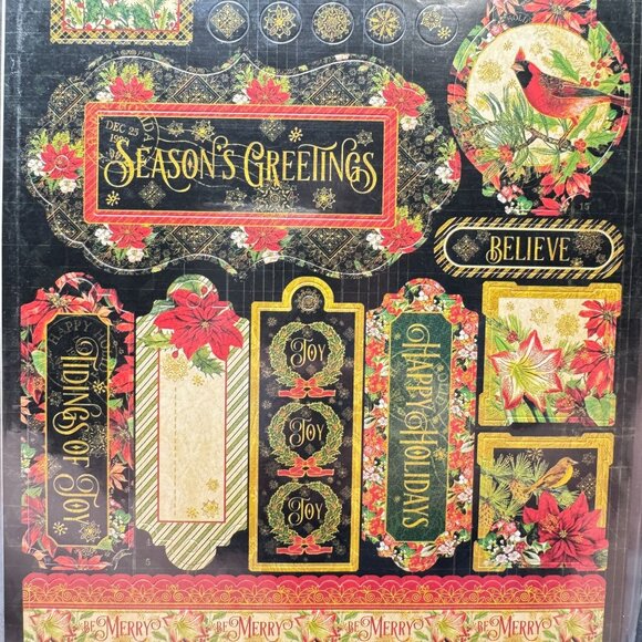 Graphic 45 Retired Warm Wishes Chipboard Christmas Accents Scrapbooking - Picture 7 of 8